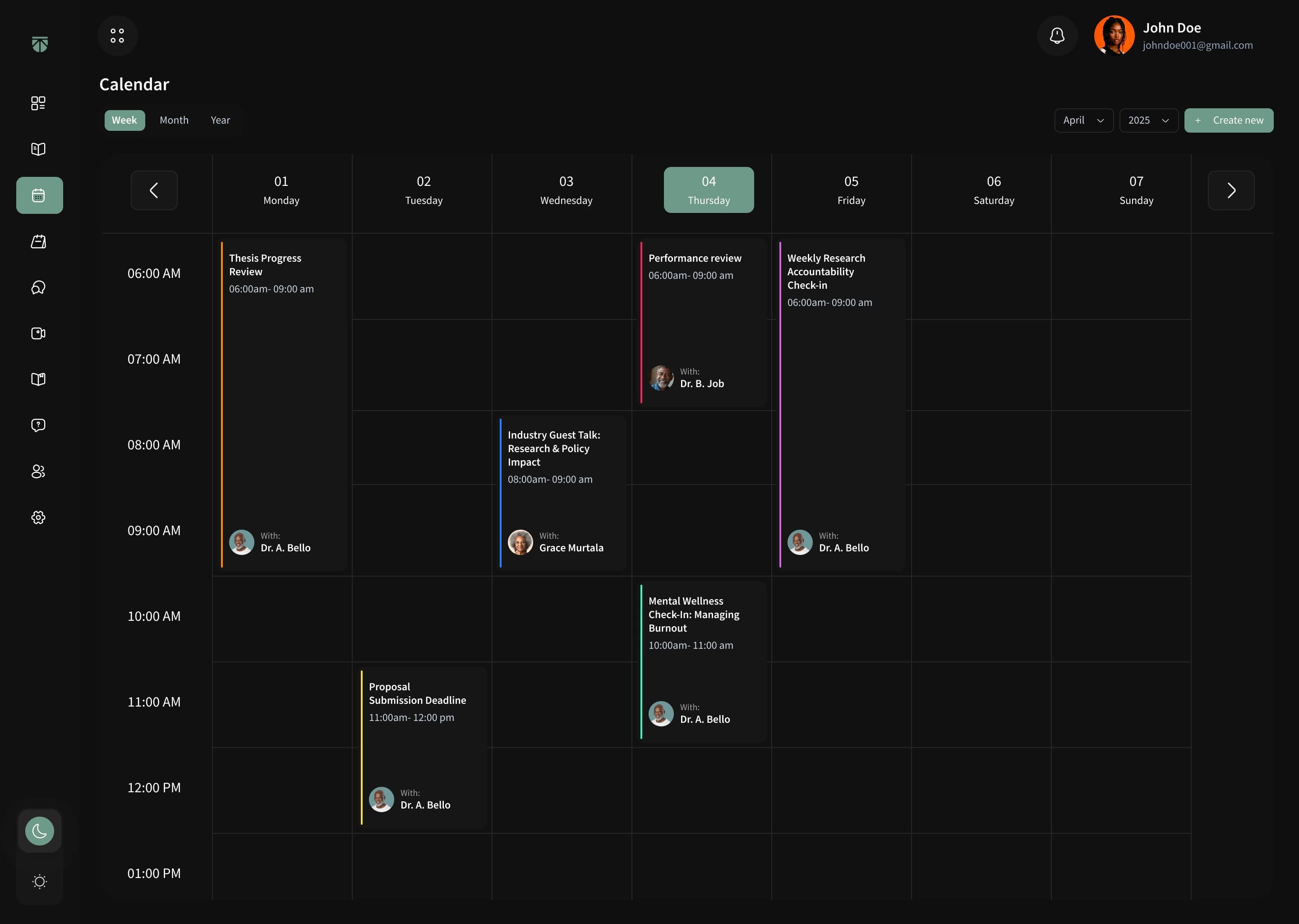Student calendar image
